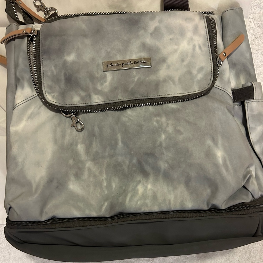 Petunia Pickle Bottom Pivot Diaper Backpack in Swirl Tie Dye Grey
